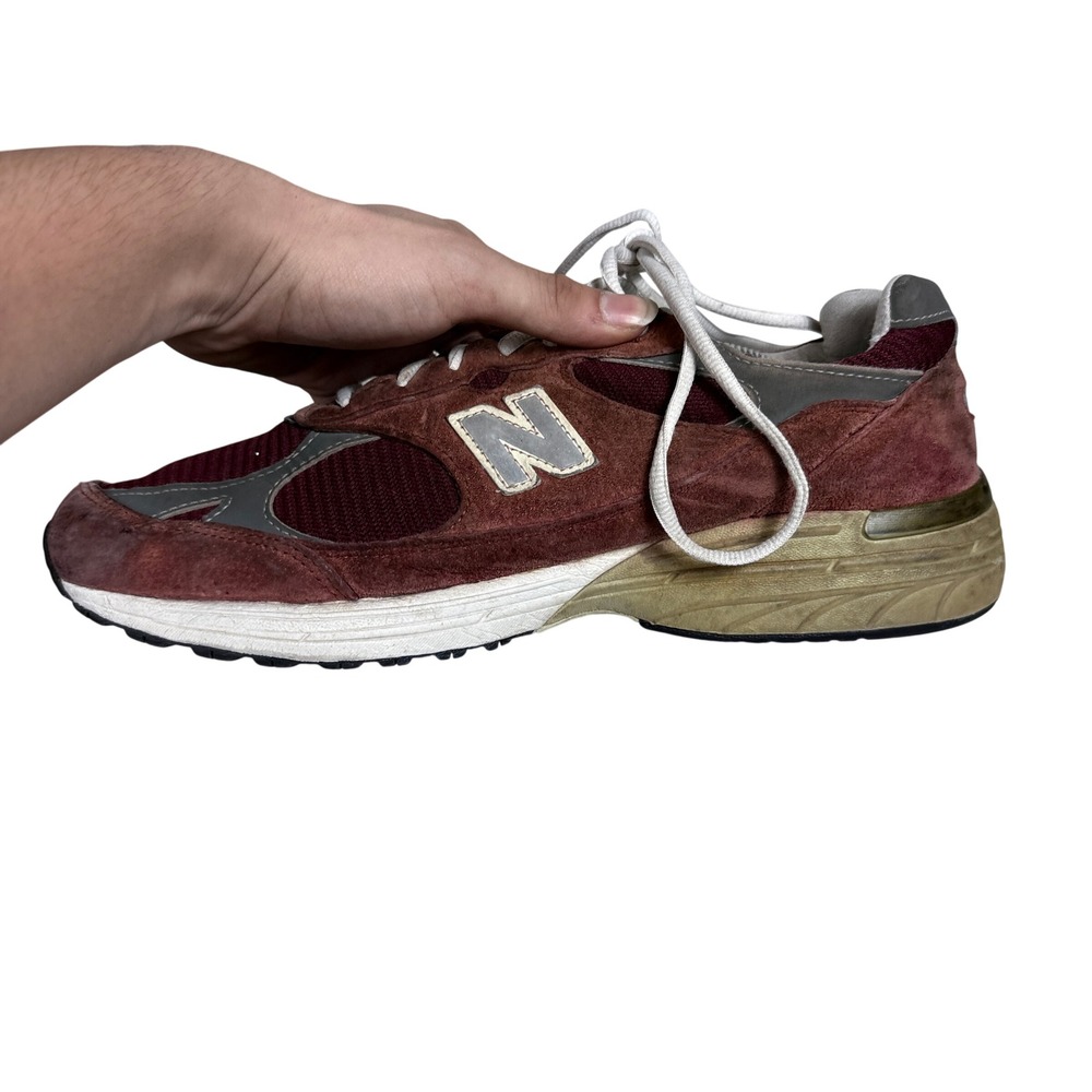 New Balance 993 Heritage Running Shoes Mens 10 Burgundy Grey Suede Made in USA - Picture 6 of 12